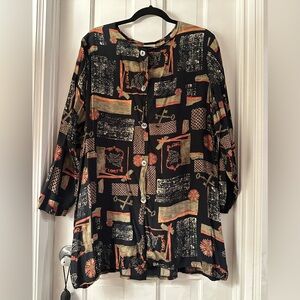 Vintage Style Button-Up Blouse